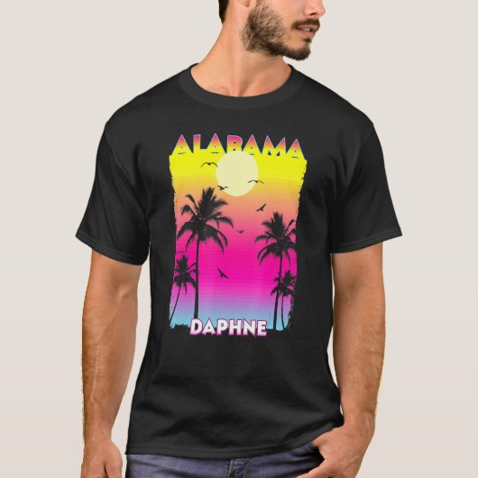 ダフネアラバマアルサマーヴィンテージサンセット Tシャツ (正面)