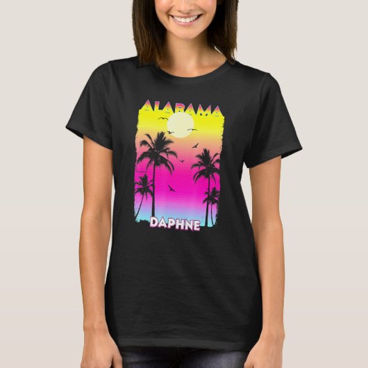 ダフネアラバマアルサマーヴィンテージサンセット Tシャツ (正面)