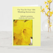 ダフパーソナライズされたィディル10結婚周年 カード (黄色い花)