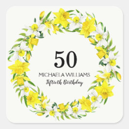 ダフパーソナライズされたィルズガーランド50誕生日 スクエアシール