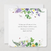 ダフ素朴ィル、ワイルドフラワー&詩ベビーシャワー 招待状 (裏面)