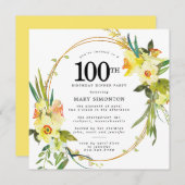 ダフ素朴オディル100th誕生日ディナーパーティー 招待状 (正面/裏面)