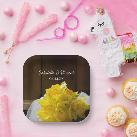 ダフ素朴フォジルとバーンウッドカントリー結婚式 ペーパープレート (パーティー)