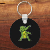 ダブおもしろいビングアリゲーターダブクロコディリアンラバーギフト キーホルダー (正面)