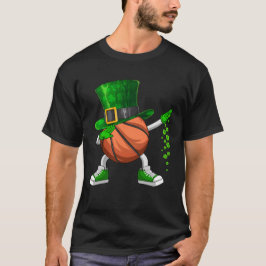 ダブおもしろいビングシャムロックバスケットボールセントパトリックの日 Tシャツ
