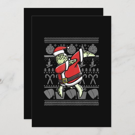 ダブおもしろいビングタートルペット醜いクリスマスハロウィーン セーブザデート (正面/裏面)