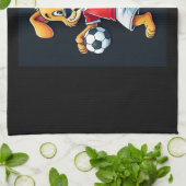 ダブおもしろいビングドッグロシアサッカージャージロシアのーHoge キッチンタオル (折り畳み)