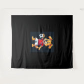 ダブおもしろいビングドッグロシアサッカージャージロシアのーHoge タペストリー (正面(横))