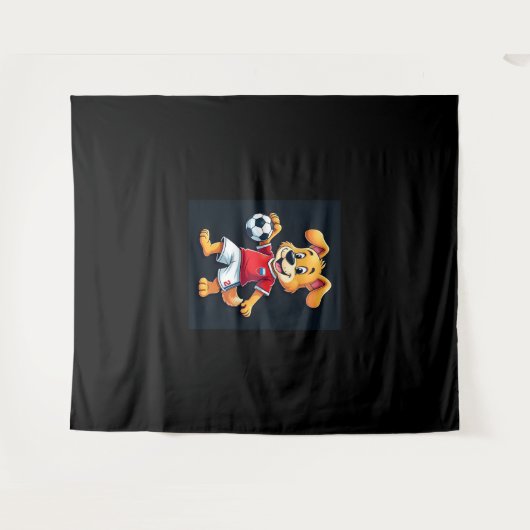 ダブおもしろいビングドッグロシアサッカージャージロシアのーHoge タペストリー (正面(横))