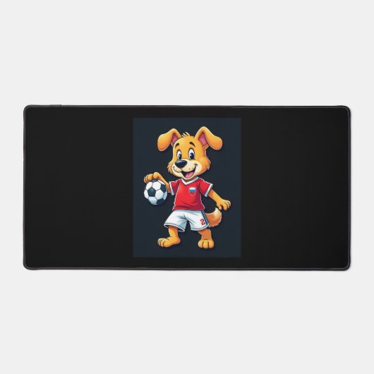 ダブおもしろいビングドッグロシアサッカージャージロシアのーHoge デスクマット (正面)