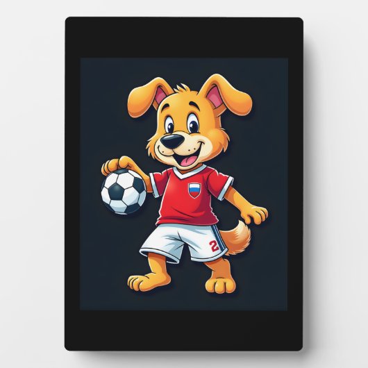 ダブおもしろいビングドッグロシアサッカージャージロシアのーHoge フォトプラーク (正面)