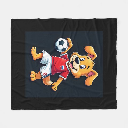 ダブおもしろいビングドッグロシアサッカージャージロシアのーHoge フリースブランケット (正面(横))