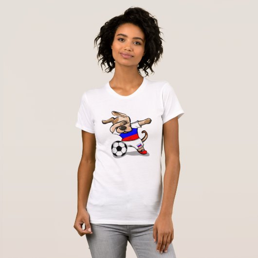 ダブおもしろいビングドッグロシアサッカージャージロシアのーHoge Tシャツ (正面フル)