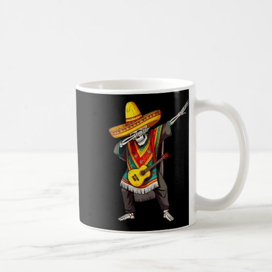 ダブおもしろいビングメキシコ骨格ポンチョCinco De May コーヒーマグカップ (右)