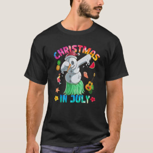 ダブおもしろいビング雪だるまクリスマス7月の絞り染めSu Tシャツ