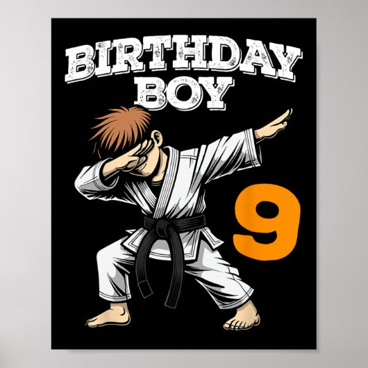 ダブおもしろいビング9誕生日ボーイケート9歳B ポスター (正面)