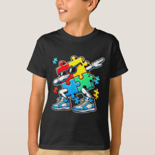 ダブおもしろいブクールパズルピース自閉症意識G Tシャツ