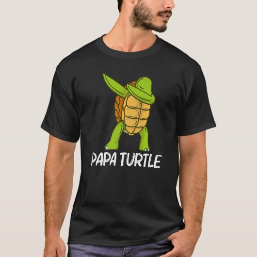 ダブってるお父さんのためのクールなタートル 海の亀の甲羅 Tシャツ (正面)