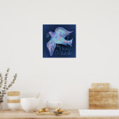 ダブオブピースミッドナイトプリント ポスター (キッチン)