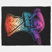 ダブカラフルビング死神 フリースブランケット (正面(横))