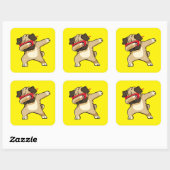 ダブクールビング犬の踊り スクエアシール (シート)