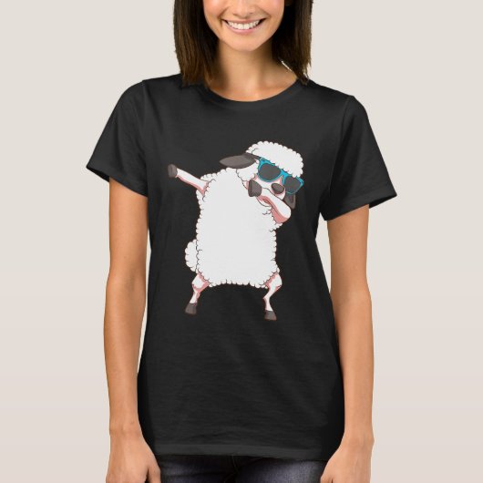 ダブクールビンヒツジおもしろい農家ラムアニマルダンシン Tシャツ (正面)