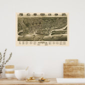 ダブケ，アイオワパノラママップ – 1889 ポスター (キッチン)