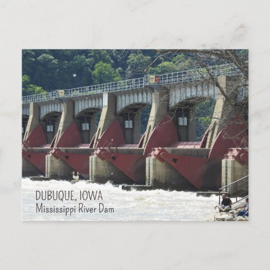ダブケ・アイオワ州のミシシッピ川 ポストカード (正面)