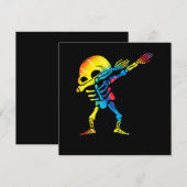 ダブステップハロウィンスケルトン  ダブヒップホップスケラ 招待状 (正面/裏面)