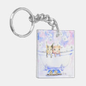 ダブダブピギーを浴槽絵画で擦る キーホルダー (正面左)