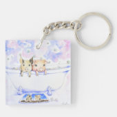 ダブダブピギーを浴槽絵画で擦る キーホルダー (裏面)