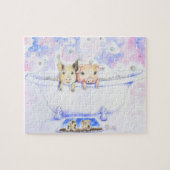 ダブダブピギーを浴槽絵画で擦る ジグソーパズル (横)