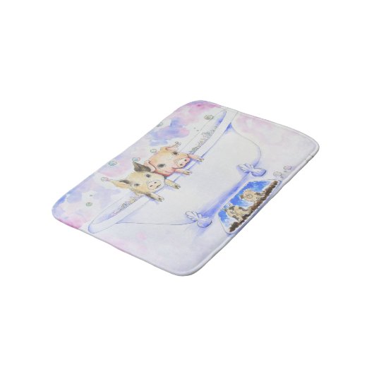 ダブダブピギーを浴槽絵画で擦る バスマット (アングル)