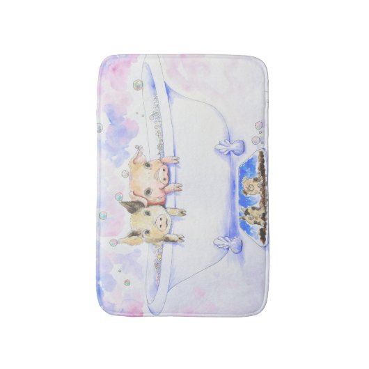 ダブダブピギーを浴槽絵画で擦る バスマット (正面縦)