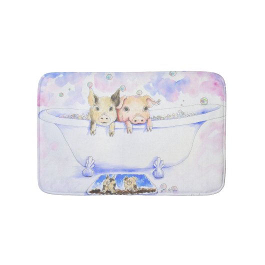 ダブダブピギーを浴槽絵画で擦る バスマット (正面)