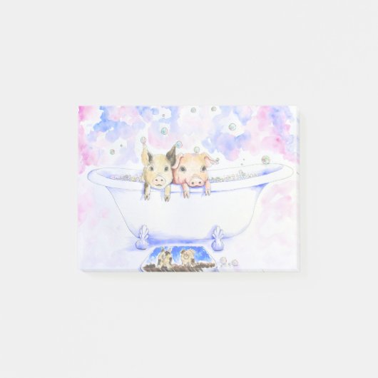 ダブダブピギーを浴槽絵画で擦る ポストイット (正面)