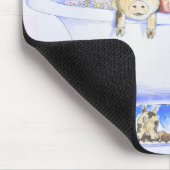 ダブダブピギーを浴槽絵画で擦る マウスパッド (コーナー)