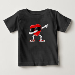 ダブハート面白いギフト メンズ キッズ ボーイズ バレンタイン ベビーTシャツ