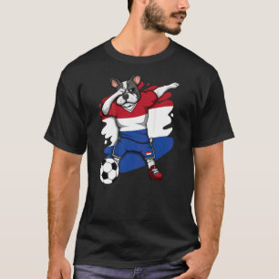 ダブブルドッグフランスのオランダサッカーファンジャージー Tシャツ