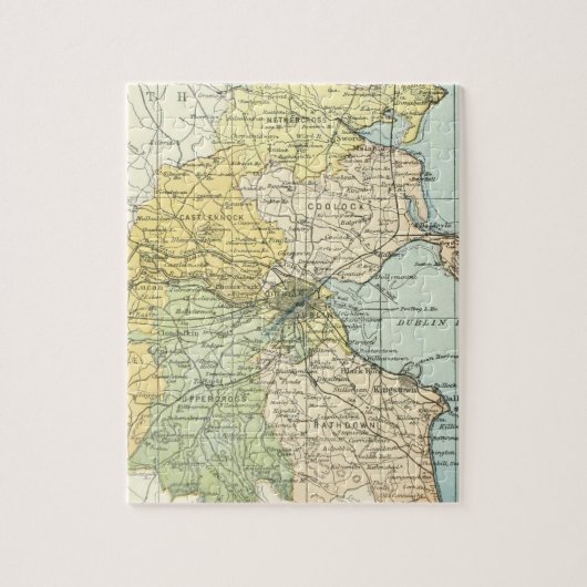 ダブリンおよび周囲(1900年)のヴィンテージの地図 ジグソーパズル (縦)
