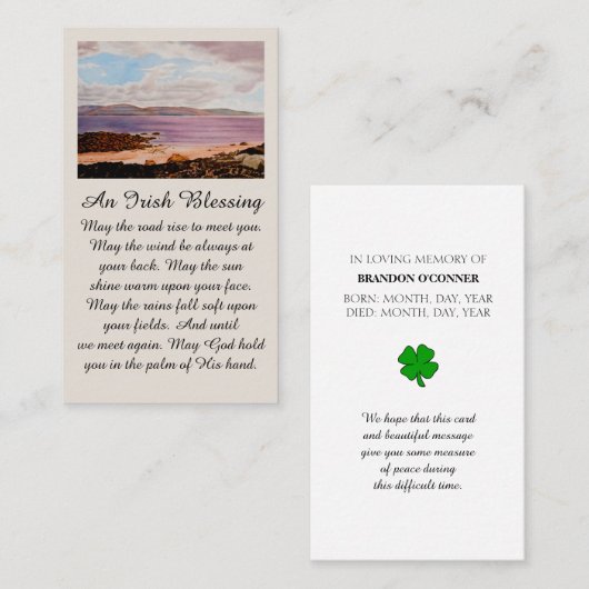 ダブリンお祝い・オブ・ライフ・ウィズパープルレッド・シエナ 名刺 (正面/裏面)