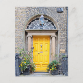 ダブリンの黄色いジョージアンドア シーズンポストカード