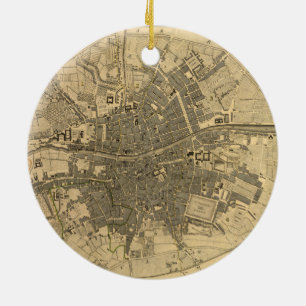 ダブリンアイルランドの1797地図 セラミックオーナメント