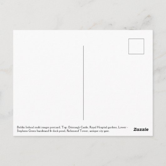 ダブリンアイルランドアンティーク数々の建物 – 画像 ポストカード (裏面)
