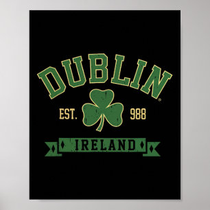 ダブリンアイルランドクローバーリーフシャームロックSt patricksダ ポスター