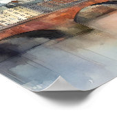 ダブリンアイルランドシティシルエットウォーター絵を描カラー ポスター (角)