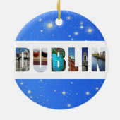 ダブリンアイルランドシティ旅行写真クリスマス セラミックオーナメント (裏面)