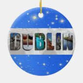 ダブリンアイルランドシティ旅行写真クリスマス セラミックオーナメント (裏面)