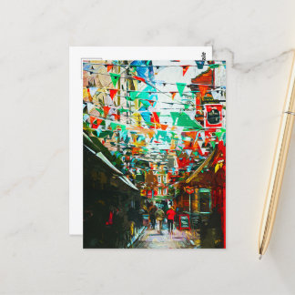 ダブリンアイルランドシティ通りシーン ポストカード