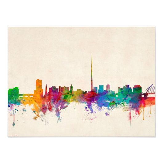 ダブリンアイルランドスカイラインシティスケープ フォトプリント            (正面)